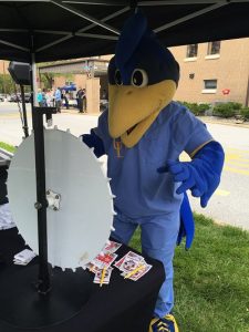 University of Delaware mascot at urgent Care Center